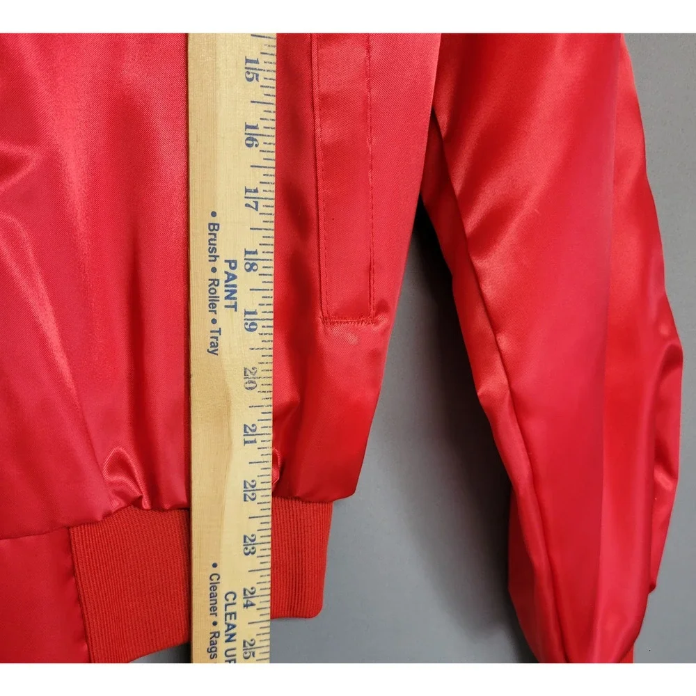 Vintage 1983 Tee Jays Satin Bomber Alabama On Tour Jacket Large Red Band Concert